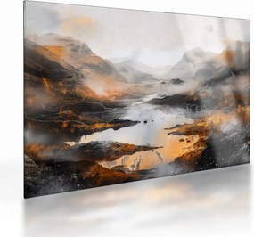 Sklenený obraz - Maľba horskej krajiny (70x50 cm)