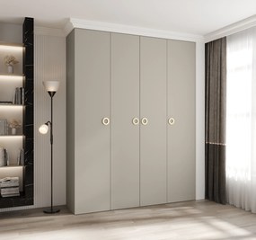 Šatníková skriňa 190 cm Carmela 40-1 (kašmír + zlatá). Akcia -20%. Vlastná spoľahlivá doprava až k Vám domov. 1126540