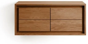 Hnedá závesná skrinka pod umývadlo z teakového dreva 90x40 cm Kenta – Kave Home