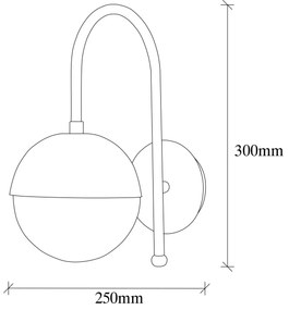 Nástenná lampa Karsor mosadz/číra