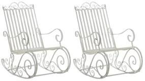 Kovové hojdacie kreslo Smile (SET 2 ks) - Biela antik