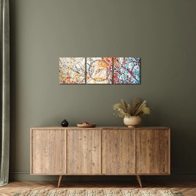 Obraz - Mozaiková abstrakcia (s hodinami) (90x30 cm)