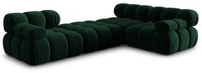 Zelená zamatová rohová pohovka Bellis – Micadoni Home