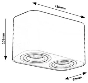 Rabalux 2054 - Bodové svietidlo KOBALD 2xGU10/42W/230V biela