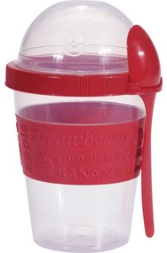 EH Hrnček na jogurt s lyžičkou, 600 ml, plast, mix farieb