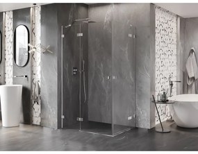 Mexen Lunar Duo výklopný sprchový kút 90 x 80 cm, 8mm číre sklo, chrómový profil, 834-090L-080P-01-00