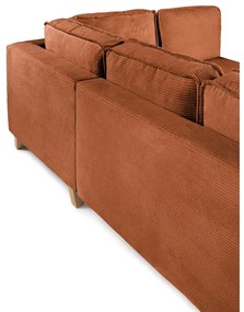 Oranžová menčestrová rozkladacia rohová pohovka Tori – Bonami Selection