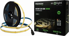 ECOLIGHT COB LED pásik 35W - 24V - 320 - 5M - 3000k - teplá biela + diaľkový ovládač
