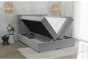 Svetlosivá boxspring posteľ s úložným priestorom 140x200 cm Flip – Ropez