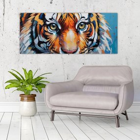 Obraz - Pohľad tigra, maľba (120x50 cm)