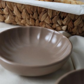 Súprava 6 kameninových misiek Laguna 12 cm, hnedá