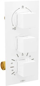 Podomietková termostatická batéria MEXEN CUBE - biela - 3 výstupy, 77503-20