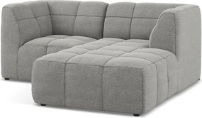 Sivá rohová pohovka z textílie buklé (pravý roh/s leňoškou) Aloha – Makamii