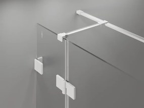 Mexen Lunar T, sklápací sprchový kút ľavý 85 x 70 cm, 8mm číre sklo, biely profil, 834T-085-070-20-00-L