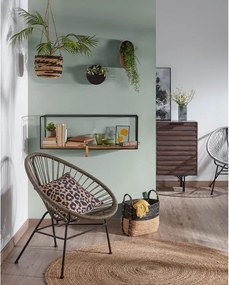 Čierna/v prírodnej farbe polica z jedlového dreva 90 cm Elisha – Kave Home