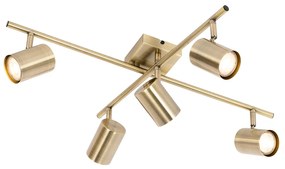 Moderné stropné svietidlo bronzové 5-žiarovkové nastaviteľné obdĺžnikové - Jeana