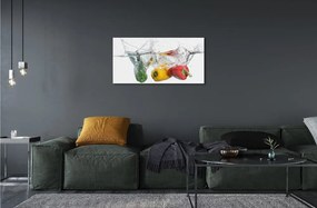Obraz na skle Farebné papriky vo vode 140x70 cm