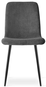 Set dvoch jedálenských stoličiek RIFT sivé / čierne nohy (2 ks)