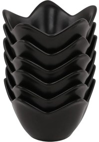 Sada 6 keramických misiek Lotus, 11,8 cm, čiernafarba