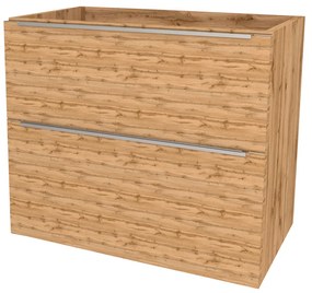 Mereo, Mereo Mailo, kúpeľňová skrinka 81 cm, chróm madlo, Multidecor, Dub Wotan, MER-CN591SDWOT