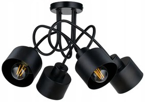 BERGE Závesná lampa LOFT - 4x E27 - CUBE BLACK