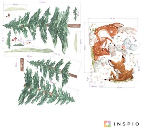 Hravé zajačiky so srnkami v lese - samolepky pre deti