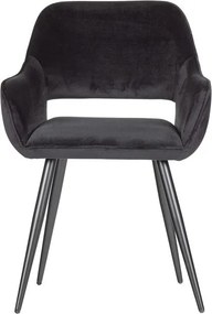 Čierne čalúnené jedálenské kreslá v súprave s podrúčkami 2 ks Jelle – WOOOD