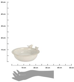 Napájadlo pre vtáky Birdie, 9,5x24 cm, keramika, biela