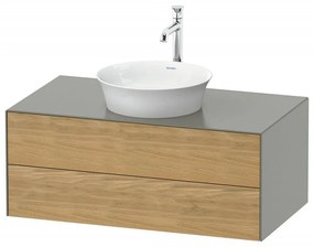 DURAVIT White Tulip závesná skrinka pod umývadlo na dosku, 2 zásuvky, 1000 x 550 x 408 mm, dub prírodný masív/kameňovo šedá matná, WT49860H592