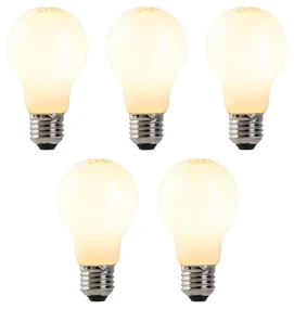 Sada 5 stmievateľných LED žiaroviek s opálovým sklom E27 7W 806 lm 2200K