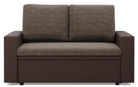 Dvojmiestna pohovka LUNA rozkladacia, hnedá / cappuccino