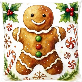 Dekoračný vankúš perníček GingerBread - 45*45*4 cm
