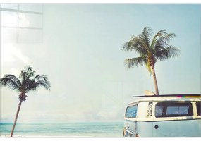 Sklenený obraz 100x70 cm Surf Van - Wallity