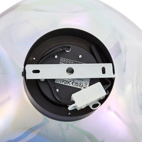 Dizajnové stropné svietidlo čierne s dúhovým sklom - Gemma