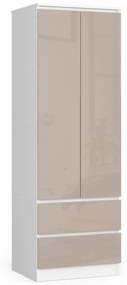 Šatníková skriňa Slots (biela + lesk cappuccino). Akcia -19%. Vlastná spoľahlivá doprava až k Vám domov. 1117363