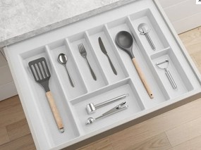 IN-DURO Príborník STRIPES 59 - 65 cm s hĺbkou 42 - 49 cm, biela