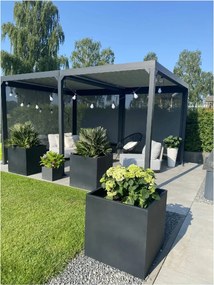 Kvetináč BLOCK, sklolaminát, 60x60x60 cm, antracit