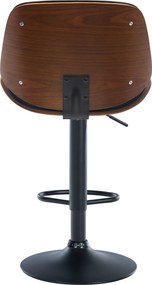 Barová stolička Nova - koženka, čierny rám - Orech / čierna
