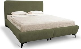 Zelená čalúnená dvojlôžková posteľ s úložným priestorom s roštom 140x200 cm Makapu – Makamii