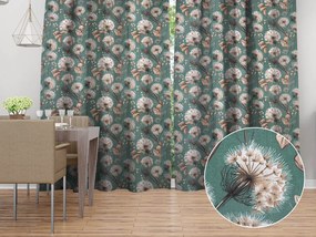 Biante Bavlnený záves Sandra SA-716 Jesenné púpavy na zelenom 150x260 cm