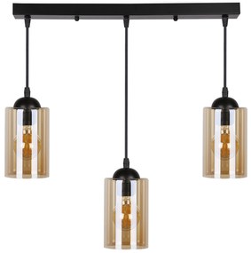 Candellux Čierno-hnedý závesný luster Bistro pre žiarovku 3x E27 33-00545
