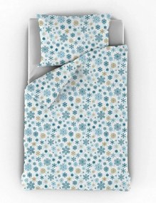 Kvalitex Bavlnené obliečky Vločka modrá, 140 x 200 cm, 70 x 90 cm