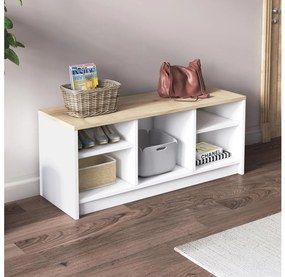 Asir Skrinka na topánky LONDON 100x35 cm biela/béžová 475OLV1802
