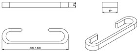 Gedy Gedy, HIMALAYA držiak uterákov 300x69mm, bambus, HY2130