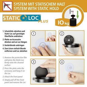 Čierno-biely nástenný dávkovač mydla Wenko Static-Loc® Plus