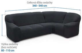 Super strečové poťahy HARMONIA antracitová rohová sedačka (š. 340 - 540 cm)