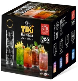 RCR POHÁR NA VODU TIKI SARDINIA 450ML SADA 4 KS