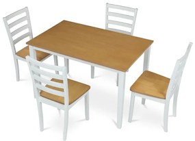 Autronic BONTEC Jedálenský set so 4 stoličkami, 120x75x75cm, masív, prírodný, VESPA OAK Farba: Prírodné