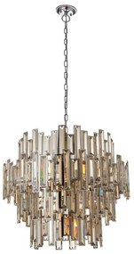 Endon 72746 - Krištáľový luster na reťazi VIVIANA 15xE14/40W/230V dymový