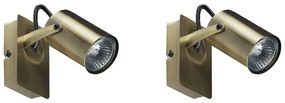 Sada 2 kovových nástenných lámp mosadzná KLIP Beliani